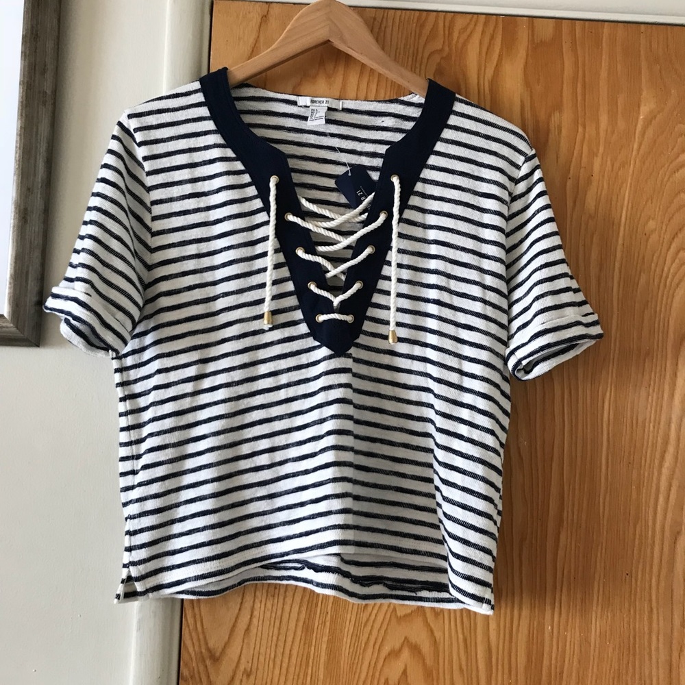 Nautical short sleeve top